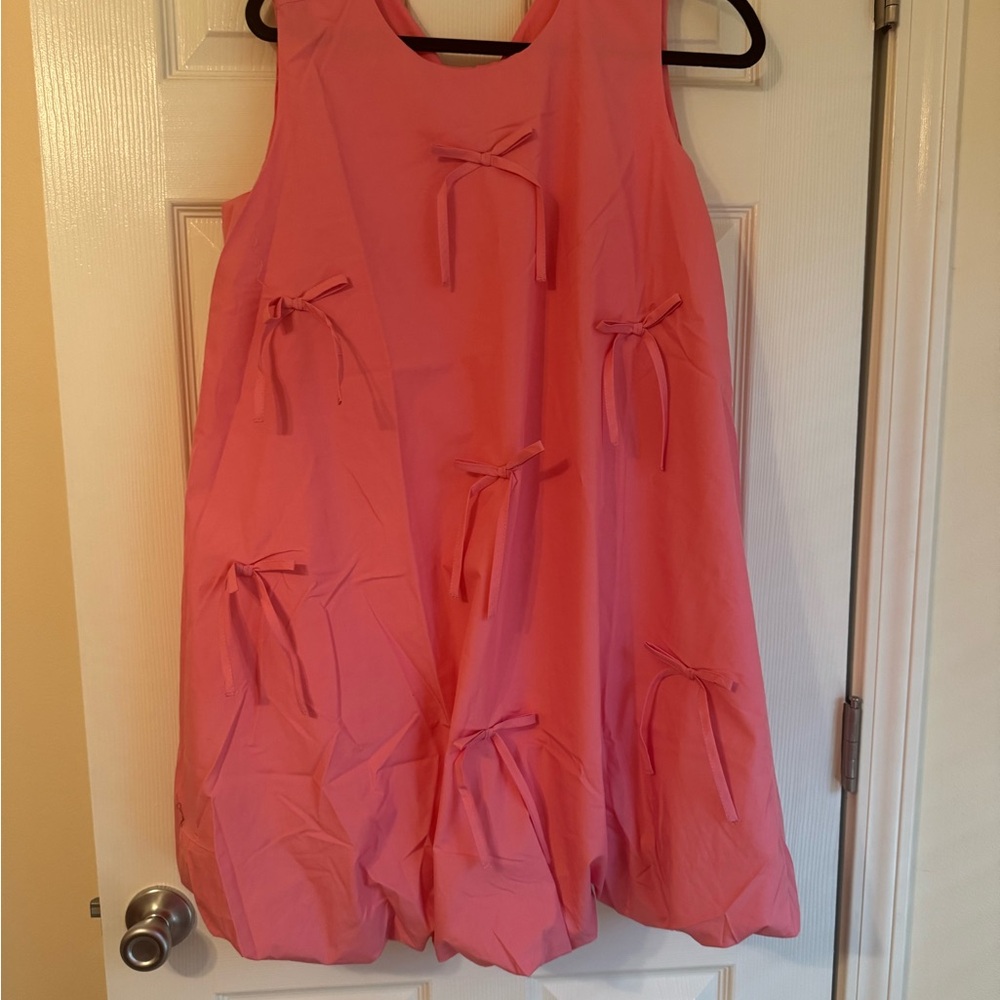DAVI & DANI Pink Ruffled Tiered Sundress